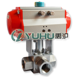 Q614/15N氣動高壓三通球閥 Q614/15N氣動高壓三通球閥