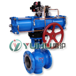 氣動偏心半球閥（帶三聯(lián)件、手輪機構）