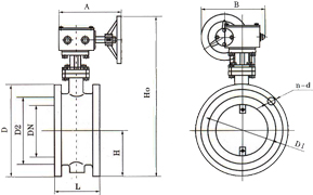 D341W手動通風蝶閥 (蝸輪傳動) 